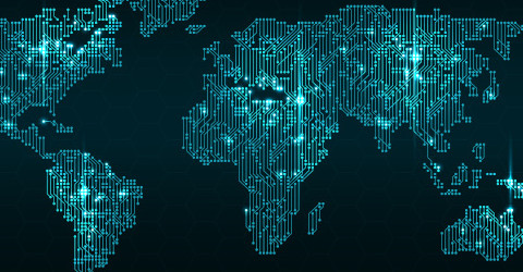Exercícios sobre Blocos Econômicos Mapa mundi neon