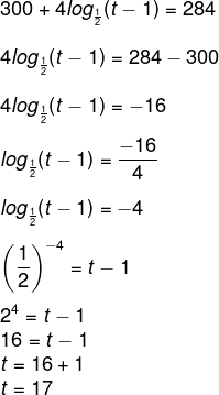 Resolução de questão sobre função logarítmica calculando o tempo gasto para encher uma piscina