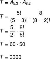 Resolução de exercício de reconstituição dos números de uma placa de carro por meio de arranjo simples.