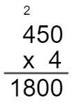 Algoritmo de multiplicação para calcular 4x450