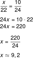Cálculo do valor de lado x