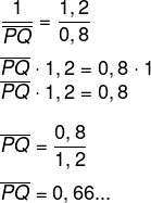 Cálculo do valor do segmento PQ