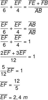 Cálculo do valor do segmento EF