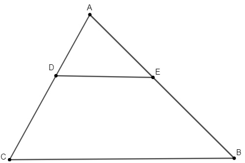 Triângulo com segmentos proporcionais