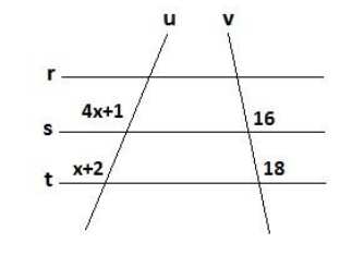 Retas paralelas cortadas por transversal com valores de segmentos proporcionais desconhecidos