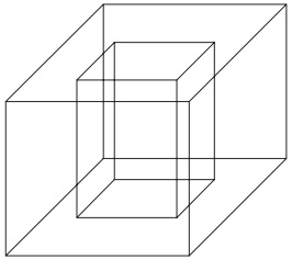 Ilustração de um cubo dentro de outro cubo.