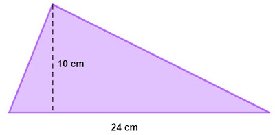 Representação de região limitada por um triângulo.