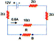 Ilustração de um circuito elétrico em uma questão da Cesesp sobre leis de Kirchhoff.