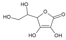 Estrutura química do ácido ascórbico (vitamina C) em questão sobre classificação de cadeias carbônicas.