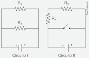 Dois circuitos elétricos projetados para diferentes projetos em exercício da Unicamp sobre resistores.