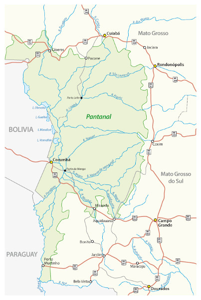 Localização do Pantanal brasileiro