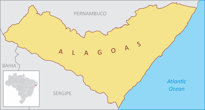 Alagoas é o segundo menor estado brasileiro.