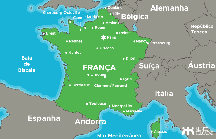 Mapa político de alta qualidade da frança e espanha com fronteiras das  regiões ou províncias