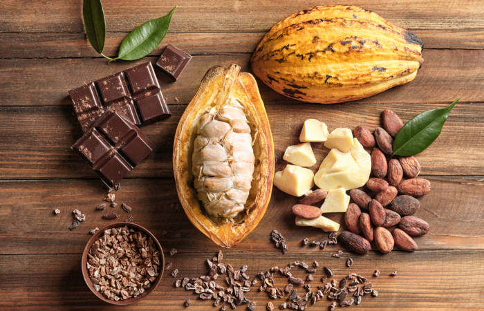 O chocolate é um produto feito a partir da semente de cacau. Quanto maior o nível de cacau no chocolate, mais benefícios ele apresenta.