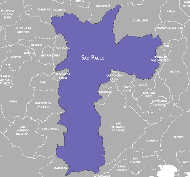 Município De São Paulo Mapa Sao Paulo Bairros Mapa Da Cidade Mapas 5855