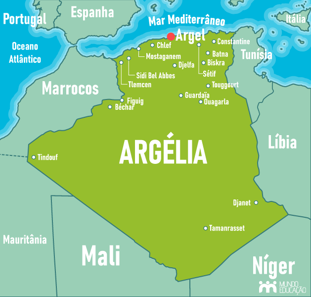 Argelia Mapa Bandeira Religiao Populacao Mundo Educacao