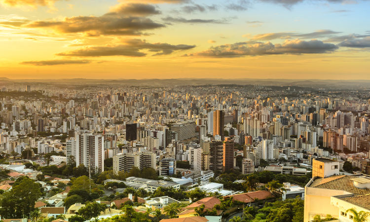 Cidade de Belo Horizonte, em Minas Gerais, uma das capitais mais ricas do Brasil.