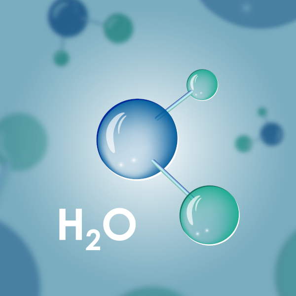A água é um exemplo de substância composta, pois é formada por hidrogênio e oxigênio.