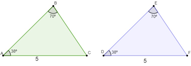 Critério de igualdade de ângulos e ângulos adjacentes - Matemática