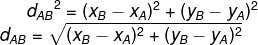 Dedução da fórmula para calcular a distância entre dois pontos a partir do teorema de Pitágoras
