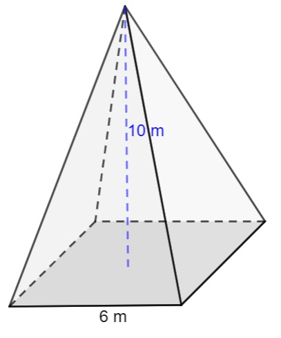 Pirâmide de base quadrada.