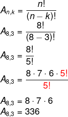 Resolução de exemplo sobre a quantidade de arranjos que podemos formar com 8 elementos tomados de 3 em 3.