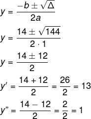 Resolução de fórmula de Bhaskara