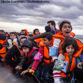 Refugiados Pessoas em botes