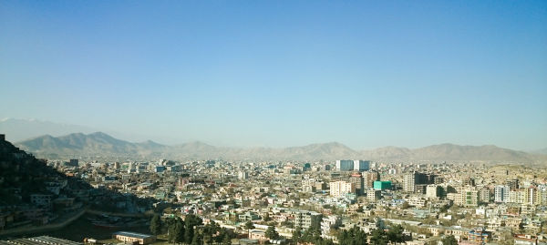 Vista aérea de Cabul, capital do Afeganistão.