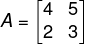 Exemplo de matriz 2x2