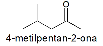 Fórmula estrutural da 4-metilpentan-2-ona