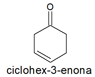 Fórmula estrutural da ciclohex-3-enona