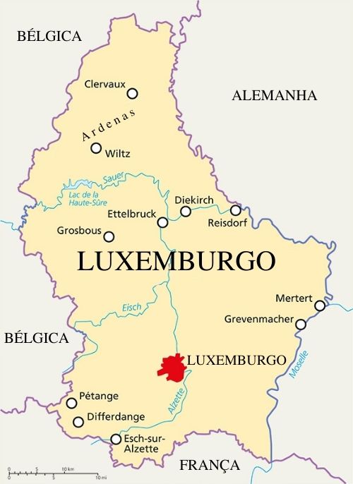 Mapa de Luxemburgo