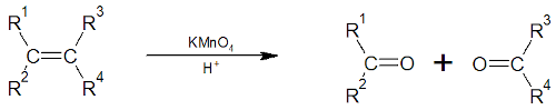 Esquema de reação de oxidação energética para formação de cetona