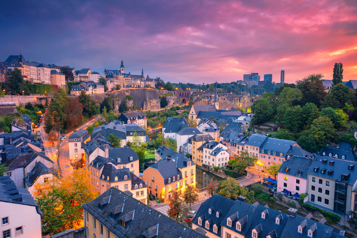  Vista aérea do centro histórico de Luxemburgo