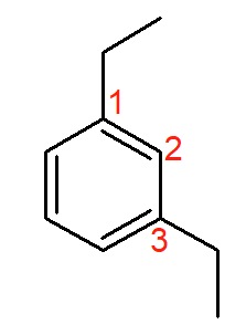 Estrutura do 1,3-dietil-benzeno
