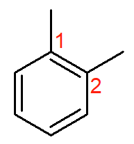 Estrutura do 1,2-dimetil-benzeno