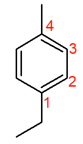 Estrutura do 1-etil-4-metil-benzeno