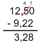 Estruturação da subtração de números decimais