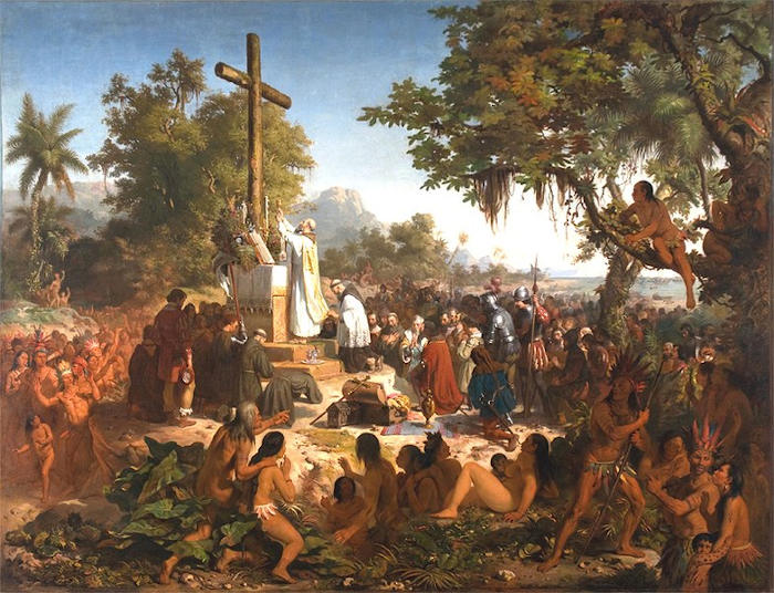 “A primeira missa no Brasil”, obra romântica de Victor Meirelles