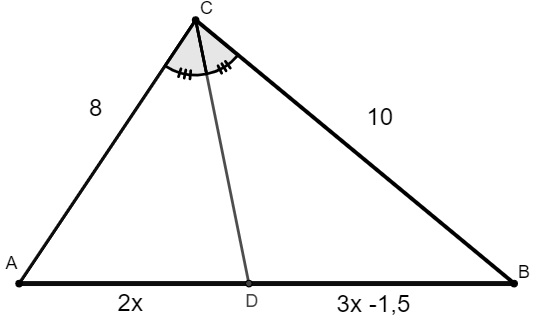  Triângulo para encontrar valor do comprimento do lado AB