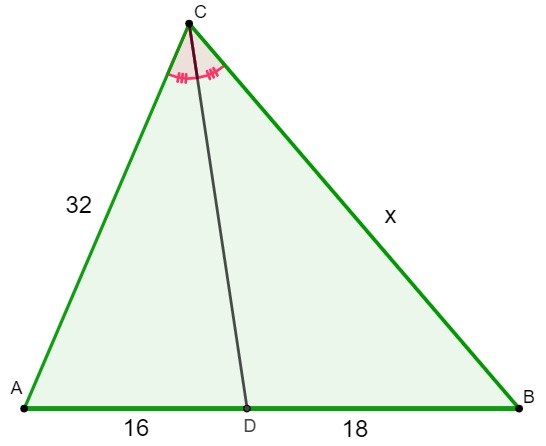 Triângulo para encontrar valor do lado x