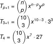 Substituição de itens em fórmula para cálculo de quarto termo de polinômio