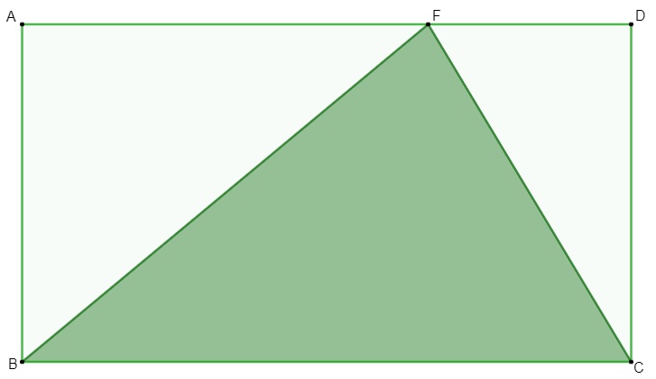 Triângulo BFC na cor verde