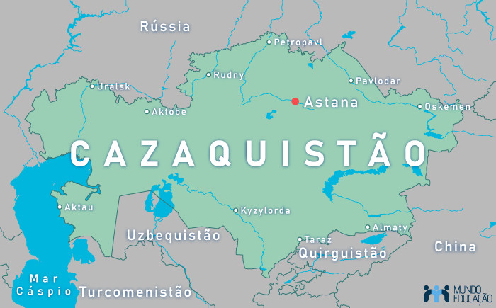 Mapa do Cazaquistão.