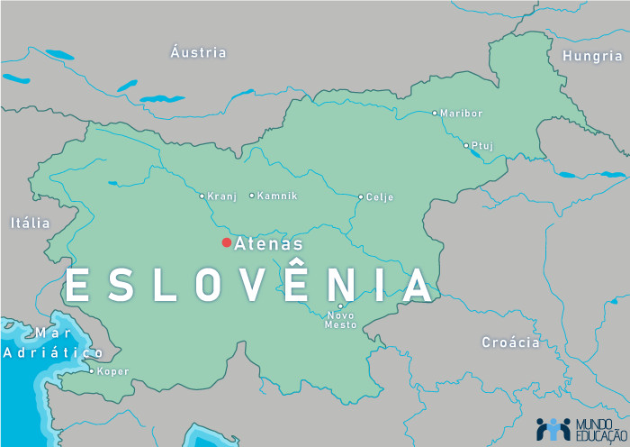 Mapa da Eslovênia.