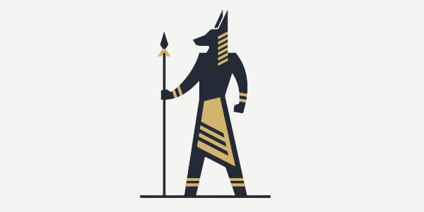 Anúbis, primeiro deus egípcio dos mortos e da mumificação.
