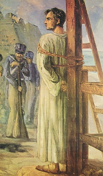 Pintura retrata a execução de Frei Caneca