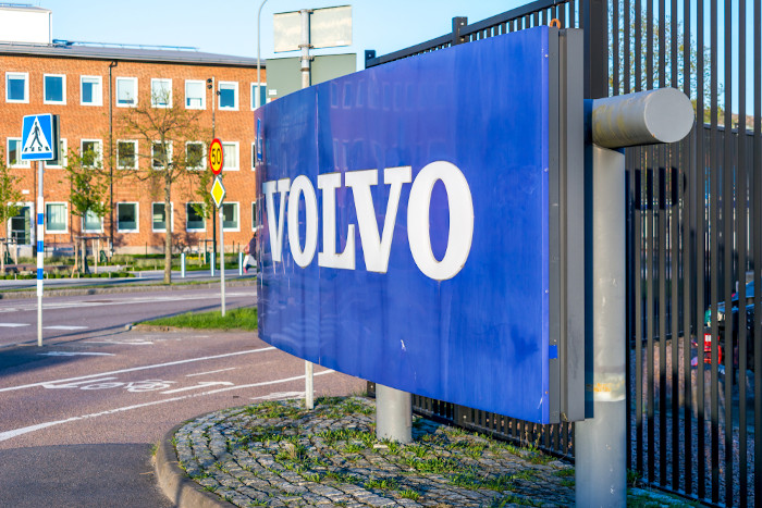 Placa da Volvo em Gotemburgo, na Suécia.