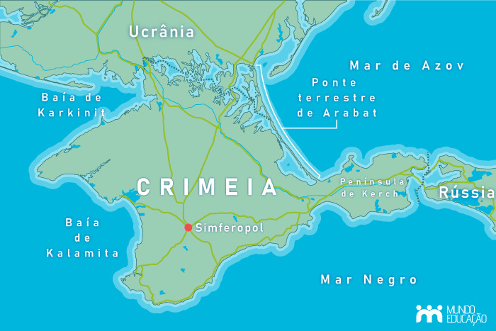 Mapa da Península da Crimeia